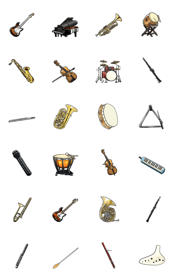 【動く】ふるえる楽器のスタンプ詳細