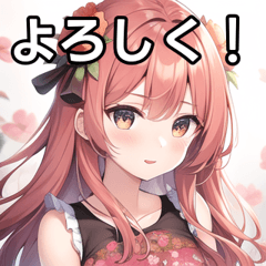 [LINEスタンプ] 花々柄女子