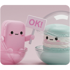 [LINEスタンプ] マカロンスマホカプセルトイ(四角型) 
