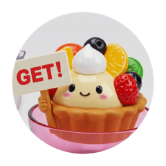 [LINEスタンプ] フルーツタルトカプセルトイ(丸型) 
