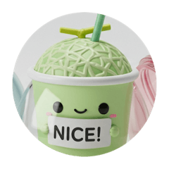 [LINEスタンプ] メロンソーダカプセルトイ(丸型) 