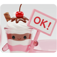 [LINEスタンプ] パフェカプセルトイ(四角型) 