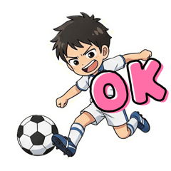 [LINEスタンプ] 使いやすいサッカー少年スタンプ