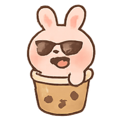 [LINEスタンプ] タピオカうさぎBoboの日常