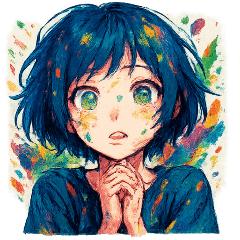 [LINEスタンプ] [アレンジ用]美術大学の女の子