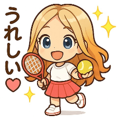 [LINEスタンプ] 可愛いテニス女子の夏用LINEスタンプ
