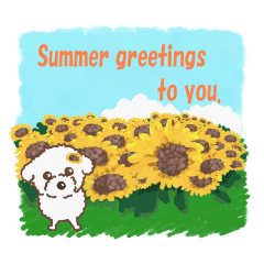 [LINEスタンプ] 【夏・絵日記風】タフィ犬の暑中見舞い