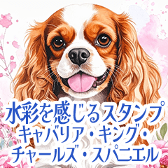 [LINEスタンプ] 水彩感じるキャバリアスタンプ