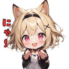 [LINEスタンプ] にゃんこみみガール