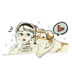 [LINEスタンプ] おしゃれガールとコリー犬のスタンプ