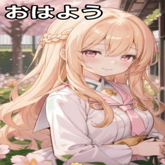 [LINEスタンプ] 金髪ウェーブの優しい微笑み