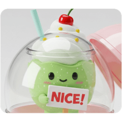 [LINEスタンプ] クリームソーダカプセルトイ(四角型) 