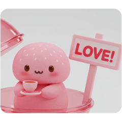 [LINEスタンプ] いちご大福カプセルトイ(四角型) 