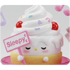 [LINEスタンプ] 音符ホイップクリームケーキちゃん 