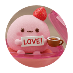 [LINEスタンプ] いちご大福ティータイム(丸型) 