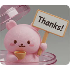 [LINEスタンプ] 桜餅ティータイムカプセルトイ(四角型) 