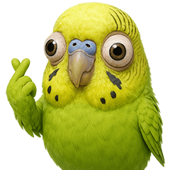 [LINEスタンプ] キモブサカワ11(セキセイインコ)