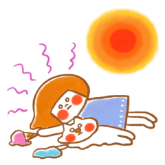 [LINEスタンプ] 《猛暑の夏♡ほんわか言葉》ハナチャンと猫