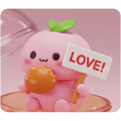 [LINEスタンプ] パンを食べたい桜餅ちゃん(四角型) 