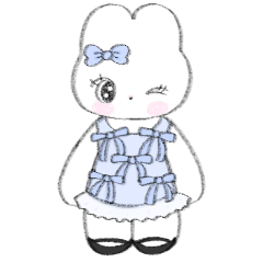 [LINEスタンプ] うさぎのくるみちゃん〜着せ替え人形〜