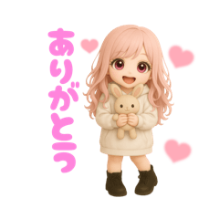 [LINEスタンプ] 毎日使える♡白パーカーピンク髪ちゃん。
