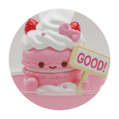 [LINEスタンプ] ホイップクリームマカロンちゃん(丸型) 