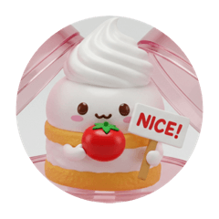 [LINEスタンプ] トマトホイップクリームケーキちゃん(丸型) 