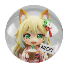 [LINEスタンプ] ちいみなアイスコーヒー(丸型) 