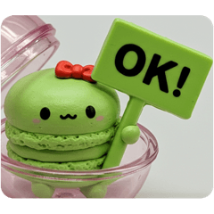 [LINEスタンプ] 抹茶マカロンちゃん(四角型) 
