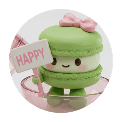[LINEスタンプ] 抹茶のマカロンちゃん(丸型) 