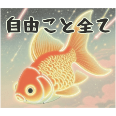 [LINEスタンプ] 金魚鉢・夏風景