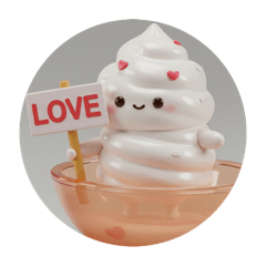 [LINEスタンプ] ホイップクリームちゃんカプセルトイ(丸型) 