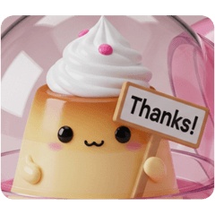[LINEスタンプ] ホイップクリームプリンちゃん(四角型) fetchpriority=high