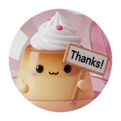[LINEスタンプ] ホイップクリームプリンちゃん(丸型) fetchpriority=high
