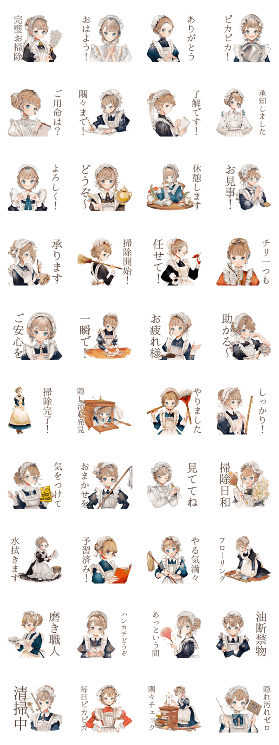 クラシカルメイド★完璧お掃除術のスタンプ詳細
