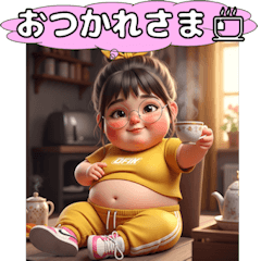 [LINEスタンプ] ポッコリ娘ポッコちゃん