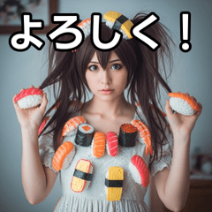 [LINEスタンプ] 寿司女子