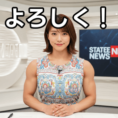 [LINEスタンプ] 架空の女子アナボディビルダー