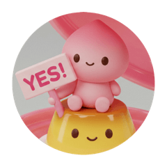 [LINEスタンプ] ももプリンちゃん(丸型) fetchpriority=high
