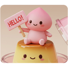 [LINEスタンプ] ももプリンちゃんカプセルトイ(四角型) fetchpriority=high