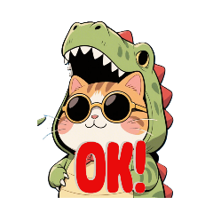 [LINEスタンプ] ふっちょ猫ザウルス