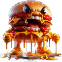 [LINEスタンプ] チーズバーガー不機嫌顔
