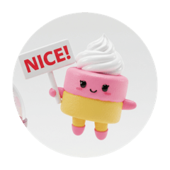[LINEスタンプ] ジャンプしているケーキちゃん(丸型) 