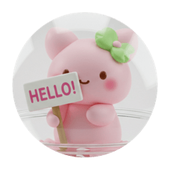 [LINEスタンプ] カフェ桜餅ちゃん(丸型) 