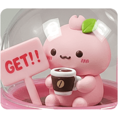 [LINEスタンプ] カフェ桜餅ちゃんカプセルトイ(四角型) 