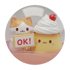 [LINEスタンプ] ねこねこプリンカプセルトイ 