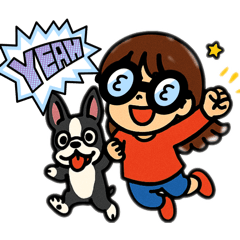 [LINEスタンプ] イヌとオンナ～ボストンテリア～