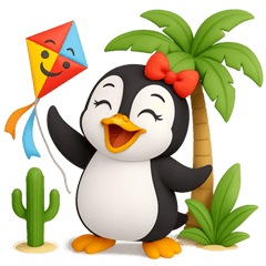 [LINEスタンプ] かわいいペンギンのリサ4\5