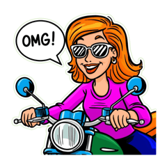 [LINEスタンプ] サングラス女子のバイクスタンプ！