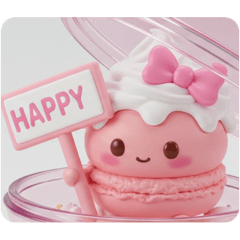 [LINEスタンプ] ホイップクリームマカロンちゃん(四角型) 
